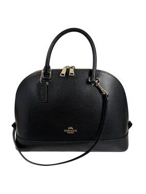 Coach F37218 Sierra Domed Crossgrain Leather Large Satchel Handbag Shoulder Bag